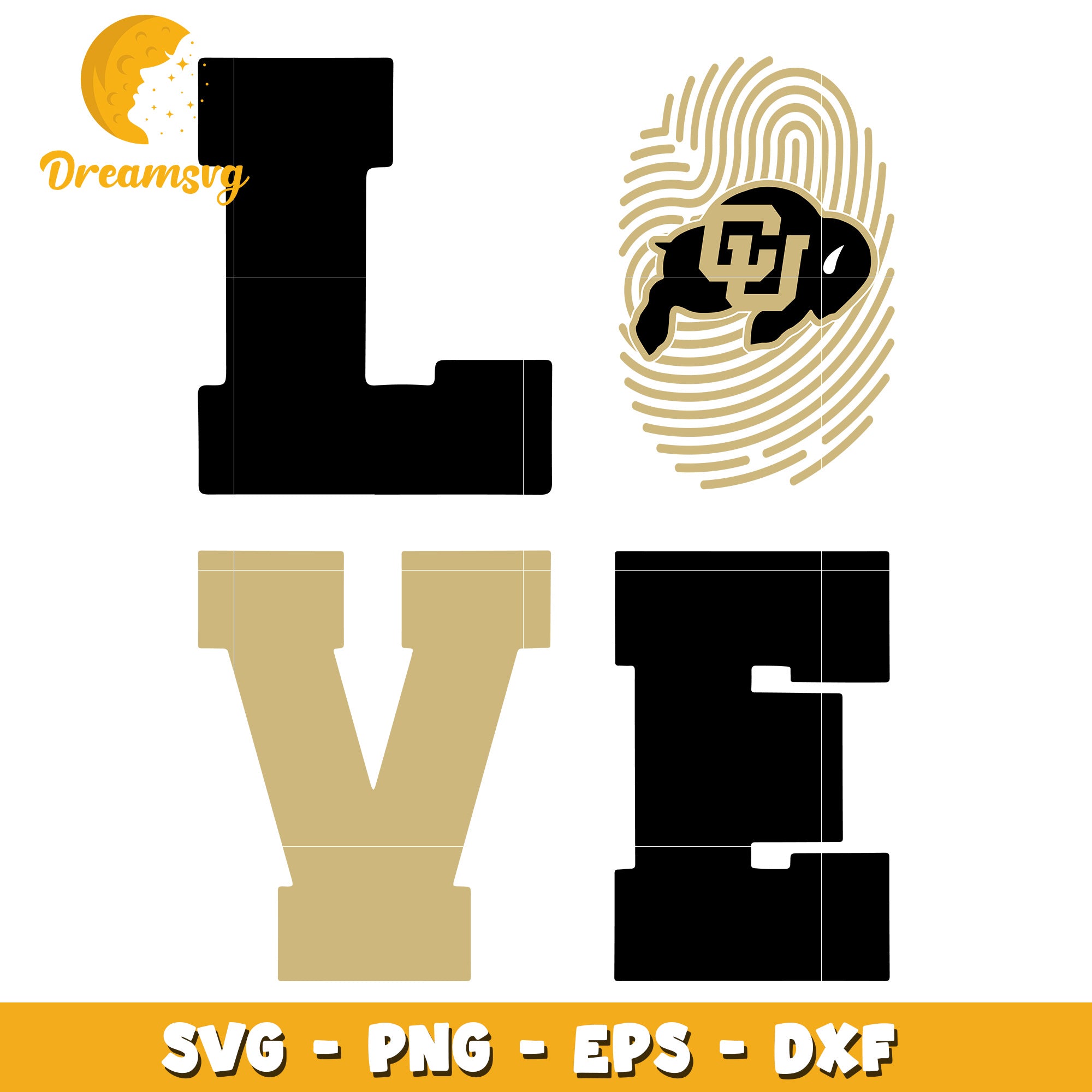 Colorado Buffaloes Love SVG Cut File