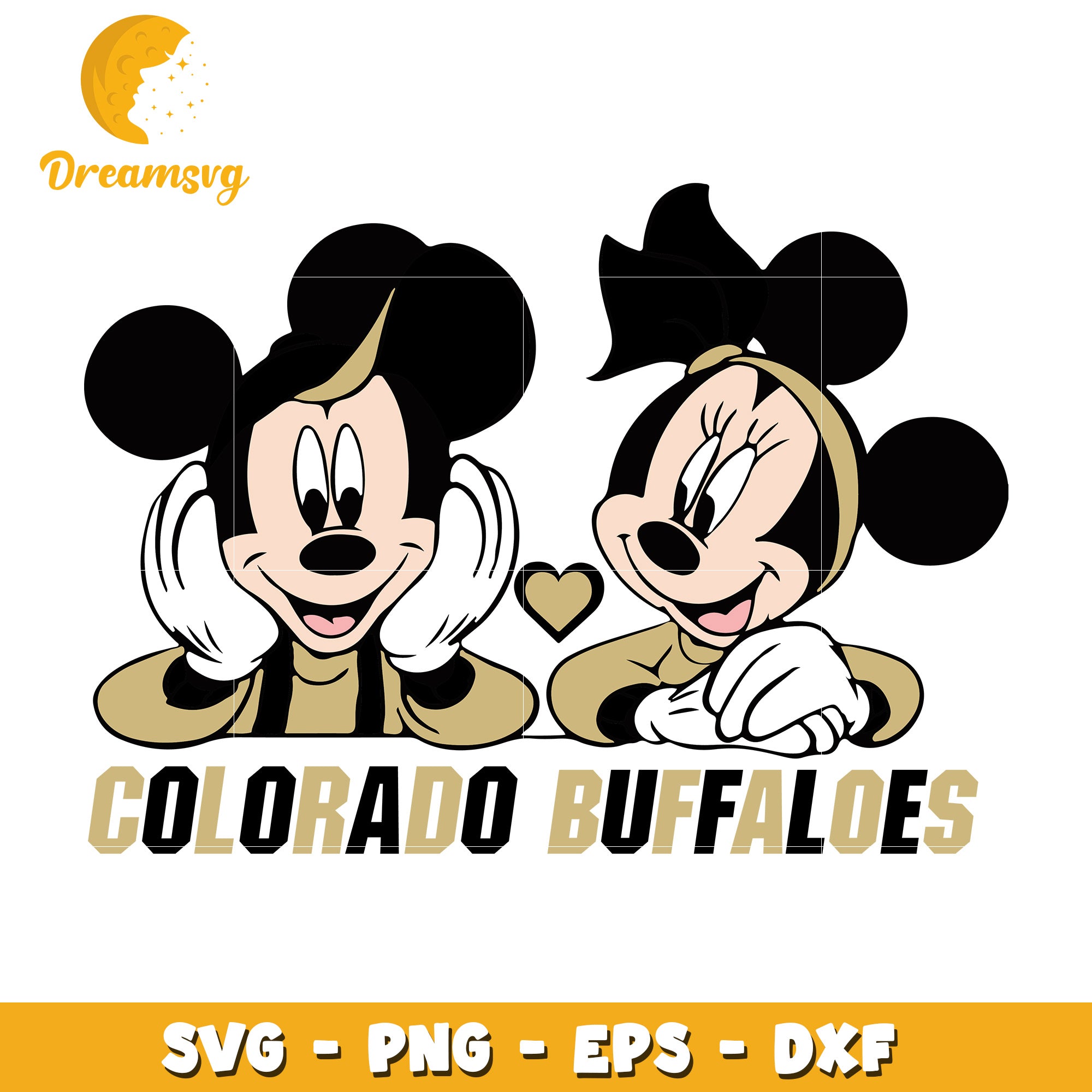 Colorado Buffaloes Mickey Minnie SVG PNG
