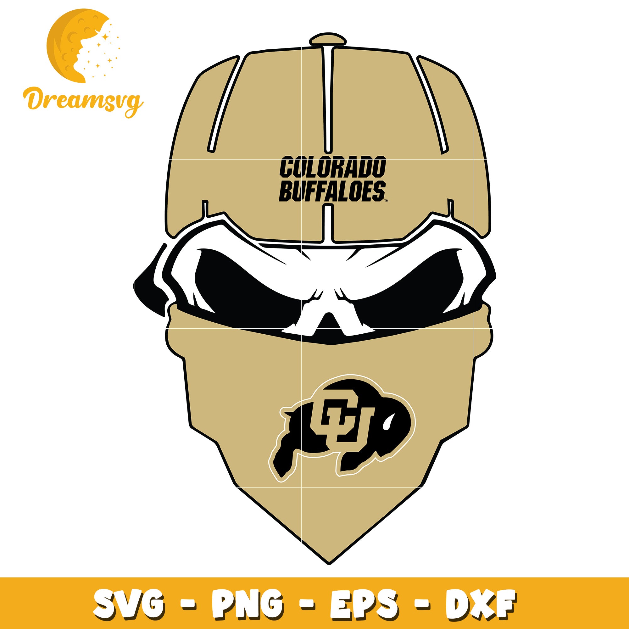 Colorado Buffaloes Skull Mask SVG for Sports Fans and Crafters