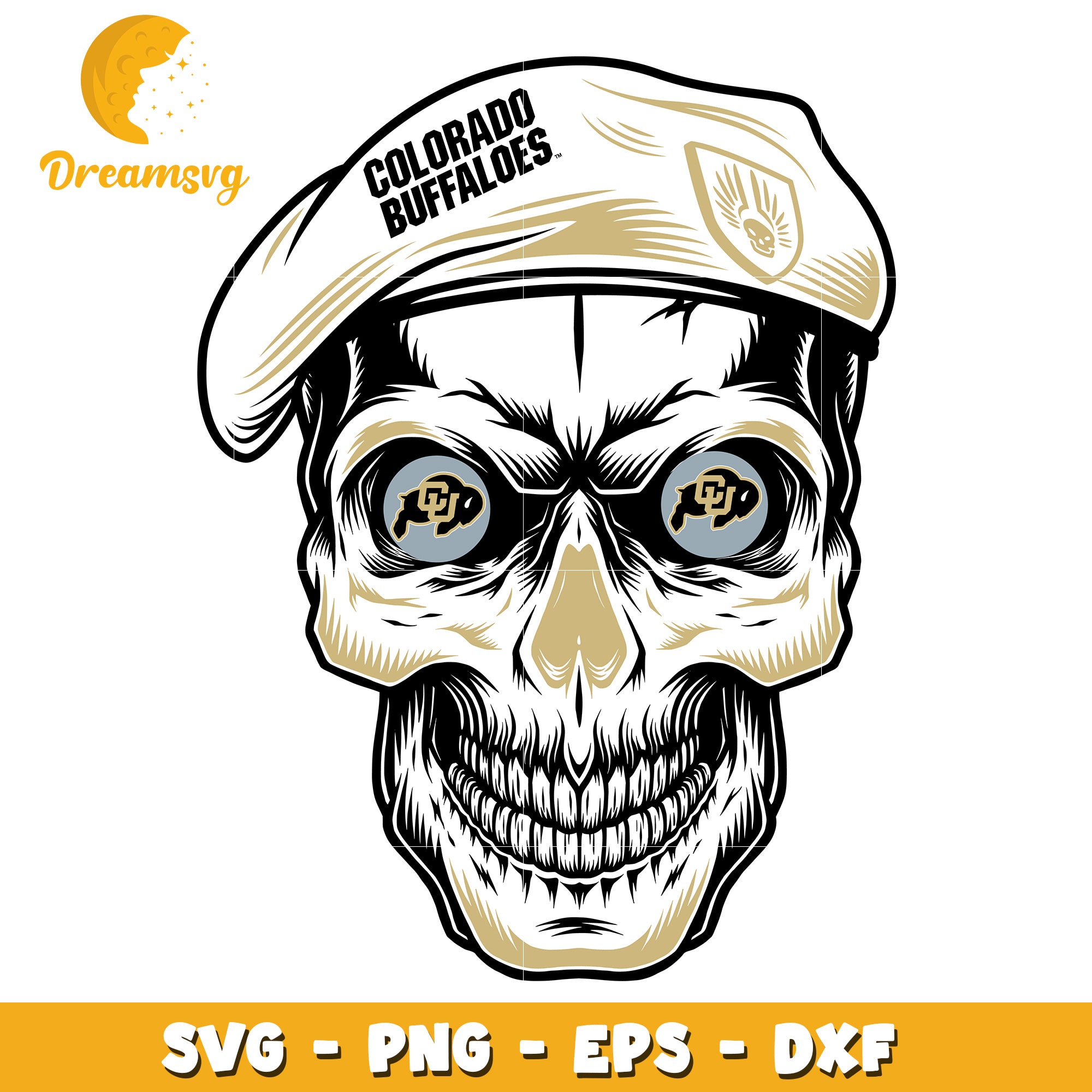 Colorado Buffaloes Skull SVG PNG EPS DXF