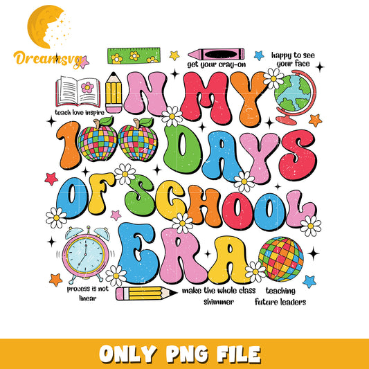 Colorful 100 Days of School PNG Design for Teachers