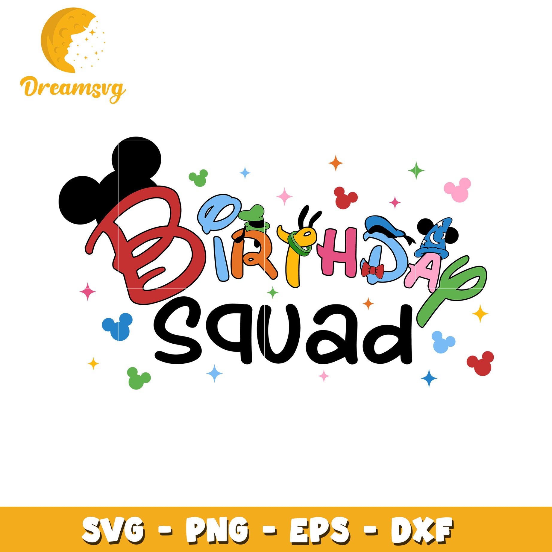 Colorful Birthday Squad SVG Design for Fun Celebrations
