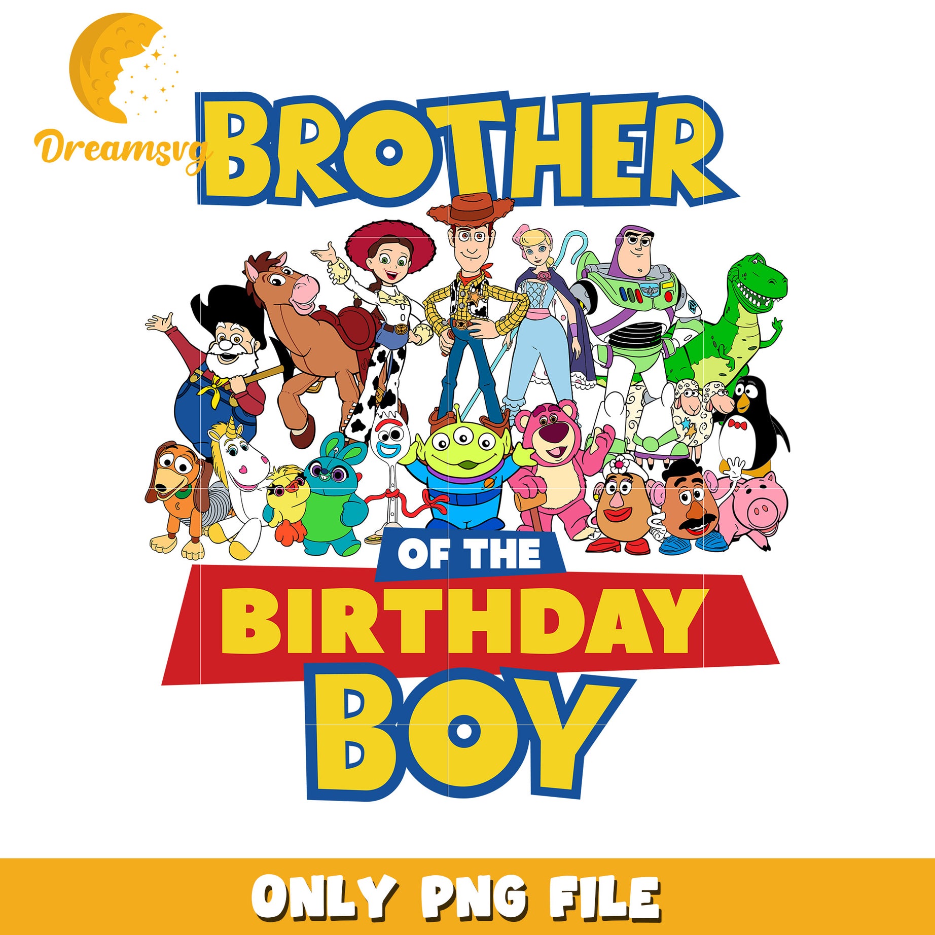 Colorful Brother of the Birthday Boy PNG File Design