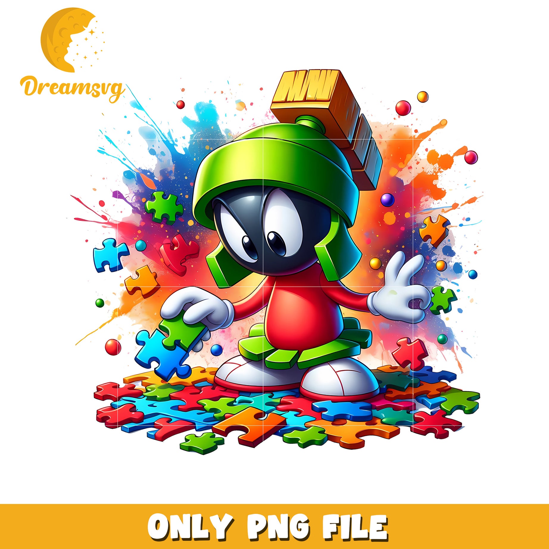 Colorful Cartoon Character Solving Puzzles Fun Artwork PNG