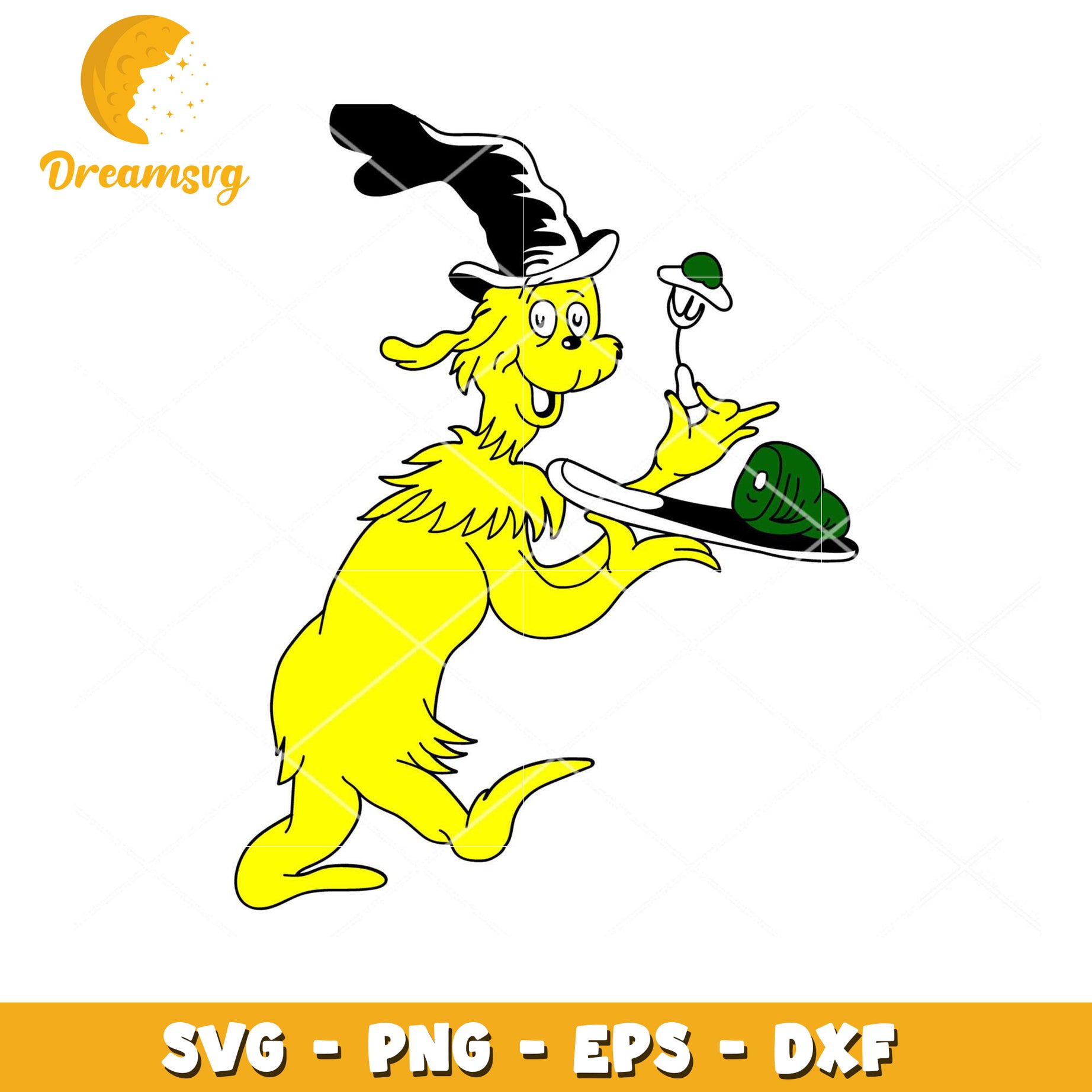 Colorful Cat in the Hat SVG Cute Design for Instant Download