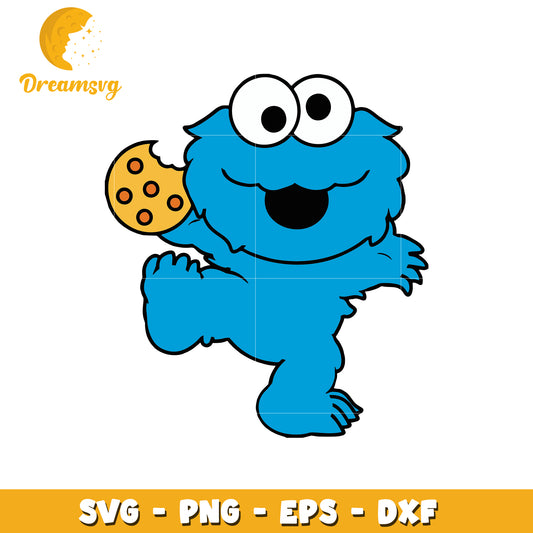 Colorful Cookie Monster SVG Clipart for Creative Projects