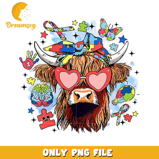Colorful Cow Design PNG for Craft Projects and More