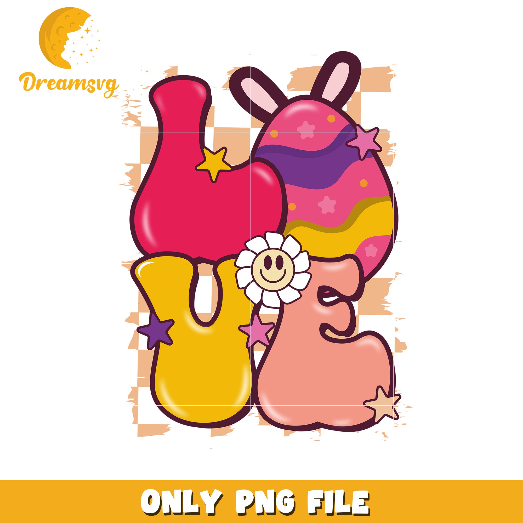 Colorful Cute Love Design for Kids Room Decor PNG Image