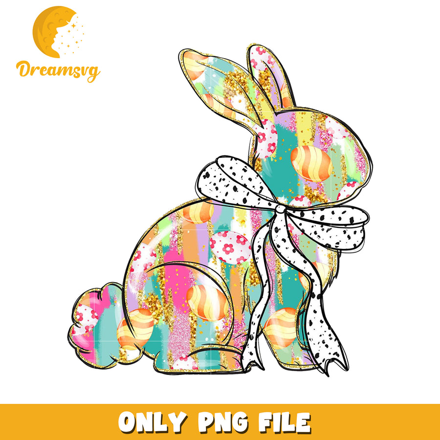 Colorful Easter Bunny PNG Clipart for Seasonal Crafts