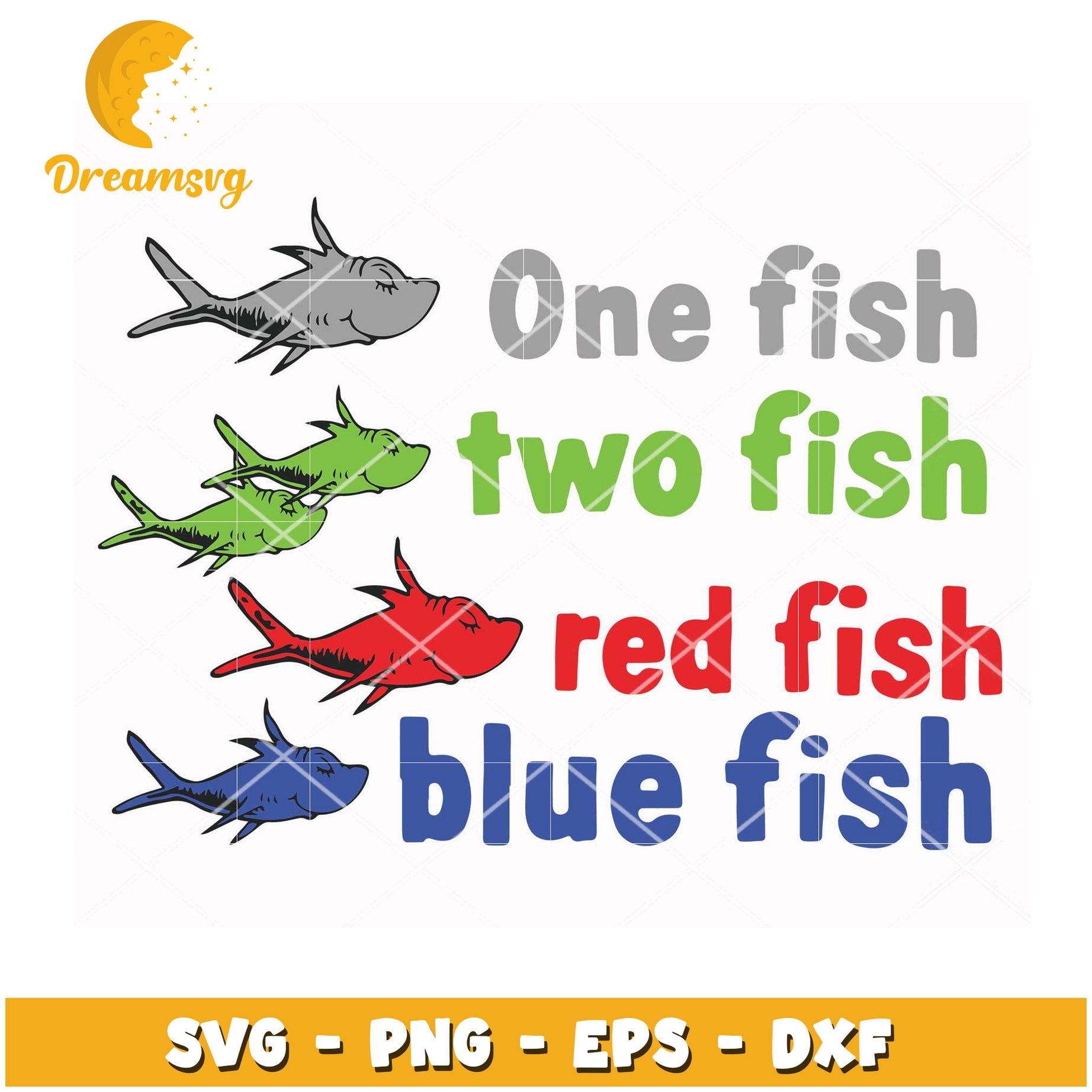 Colorful Fish Design SVG for Kids Printable and Crafts Download