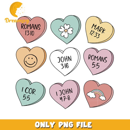 Colorful Heart Bible Verse PNG Design for Crafts