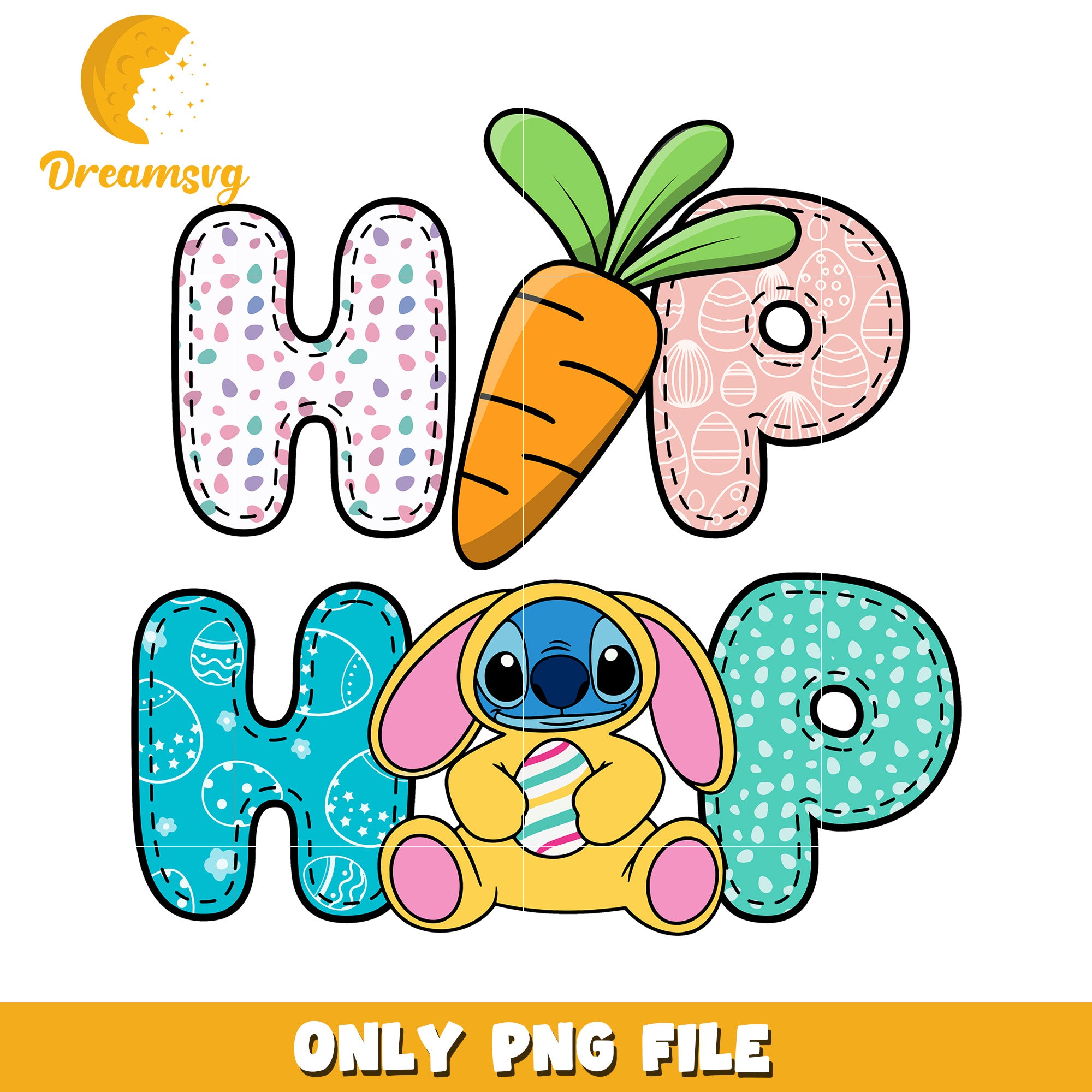 Colorful Hip Hop Bunny Design for Easter PNG Image