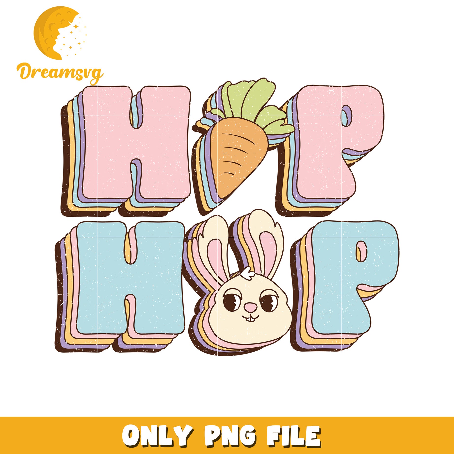 Colorful Hip Hop Bunny Design for Kids PNG Art Printable