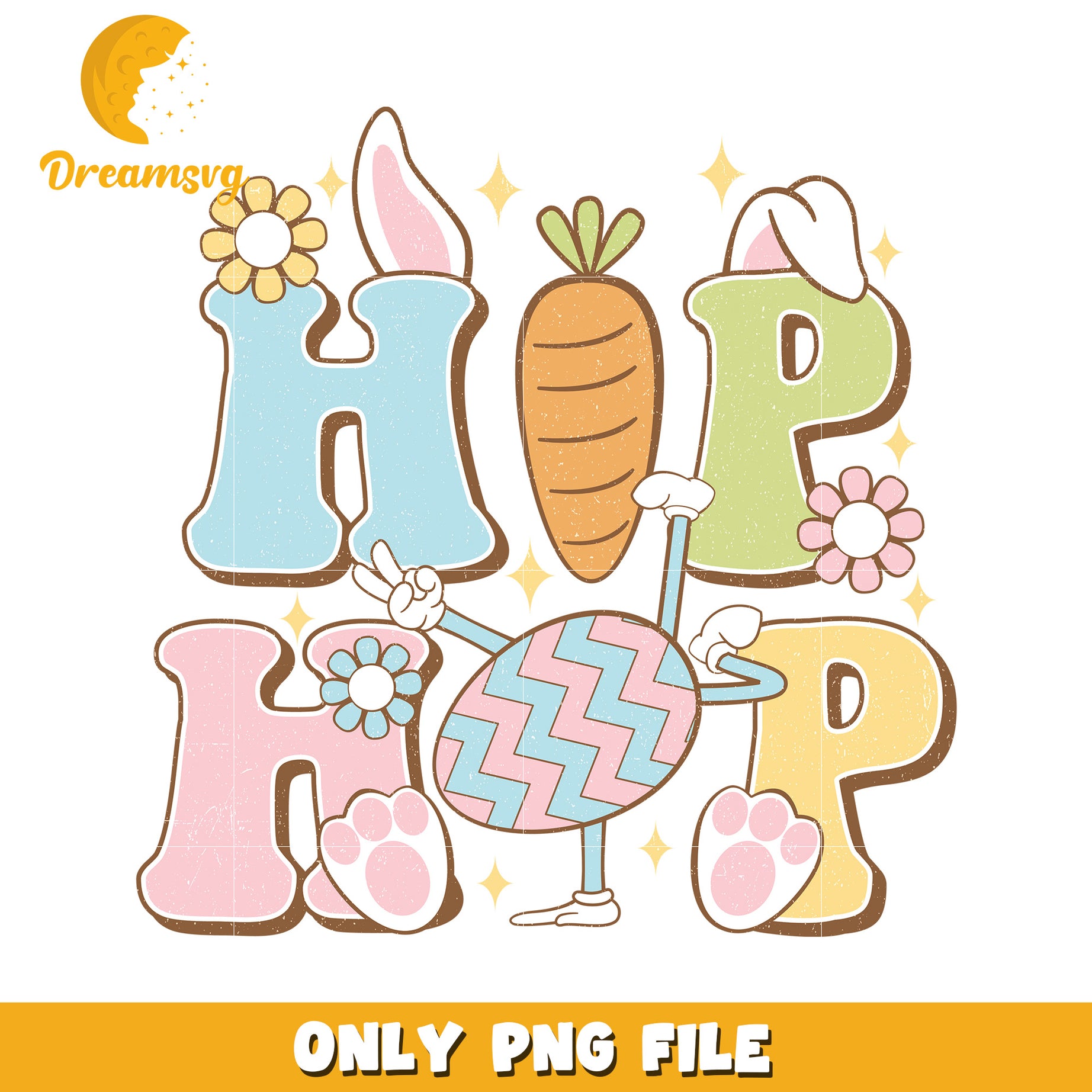 Colorful Hip Hop Easter Bunny PNG Design for Kids Fun