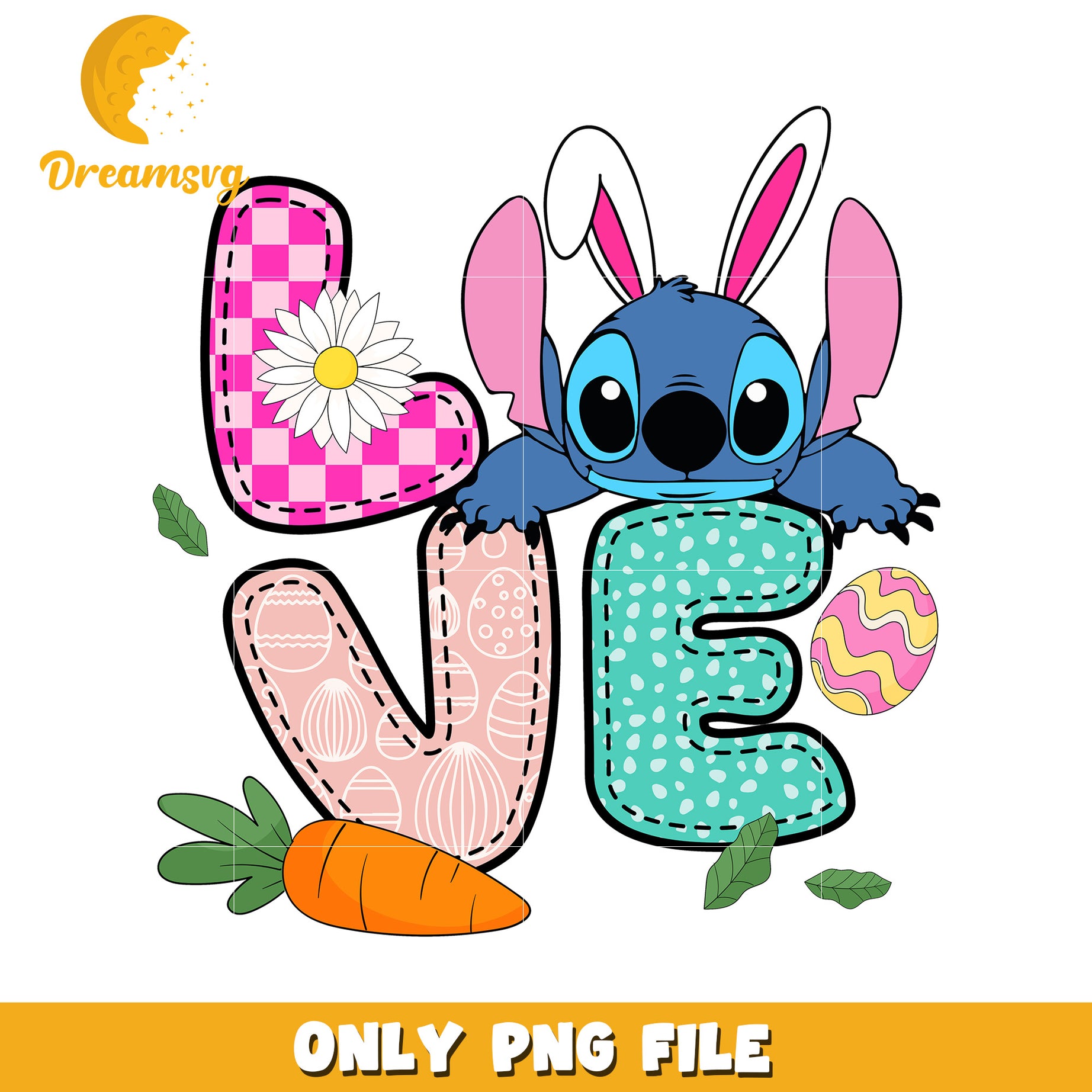 Colorful Love Graphic with Cute Character Design PNG