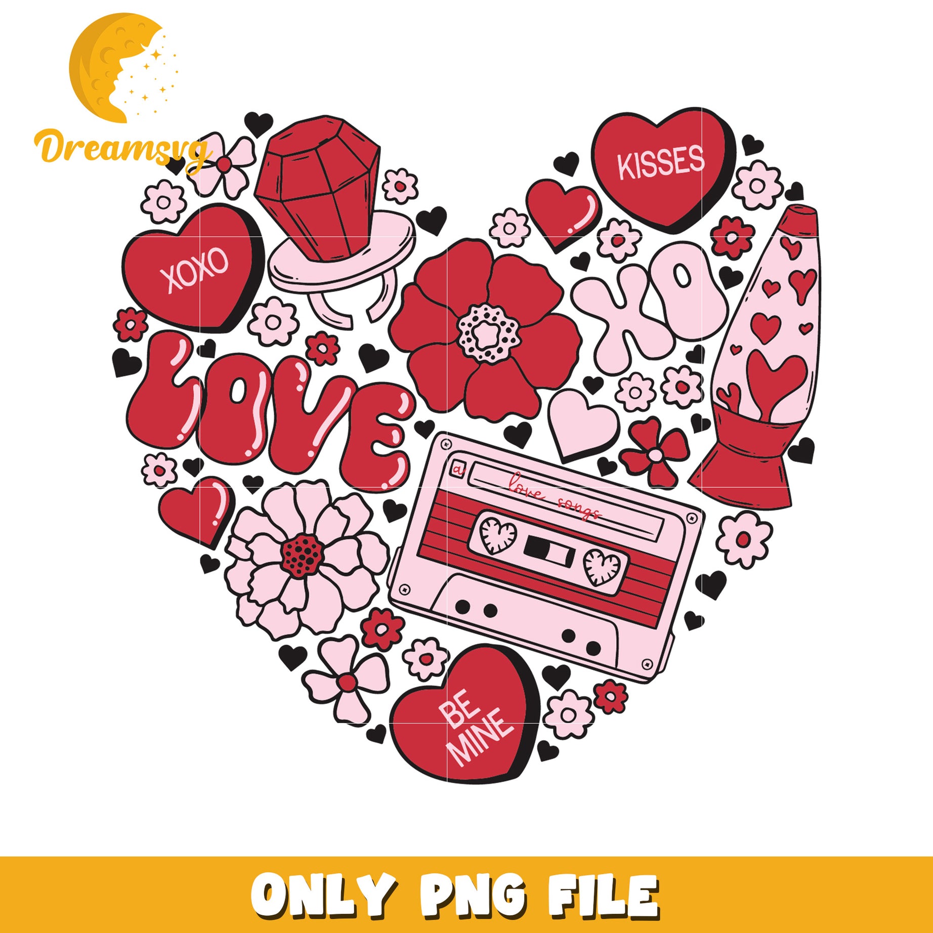 Colorful Love Heart PNG Design for Romantic Gifts