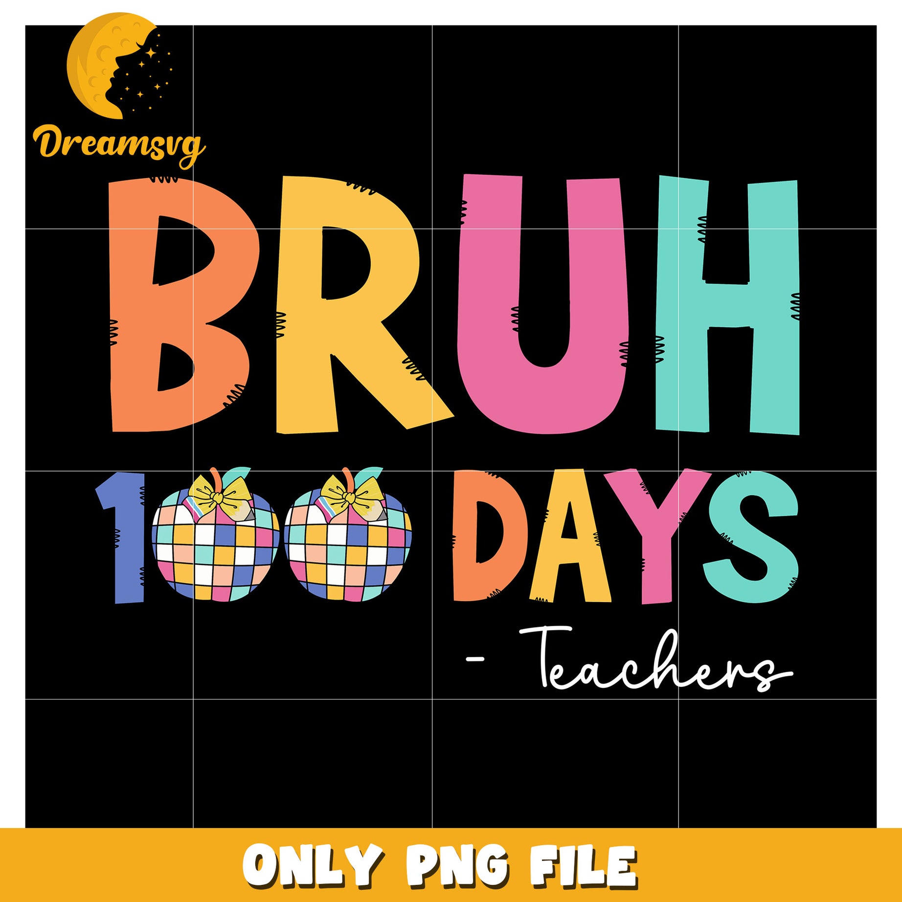 Colorful PNG Design for 100 Days of School Teachers