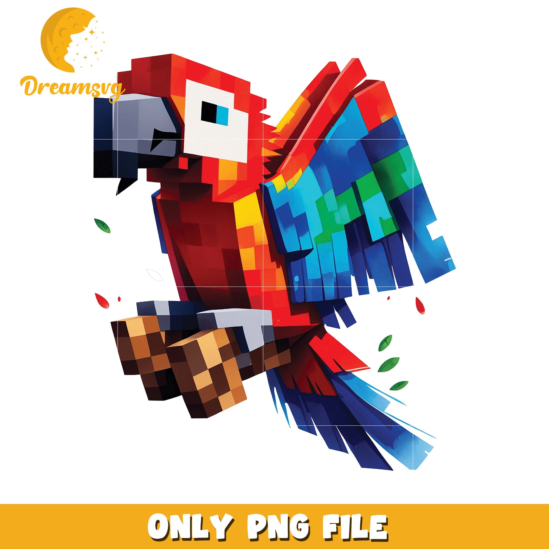 Colorful Pixel Parrot PNG Download, Ideal for Creative Projects