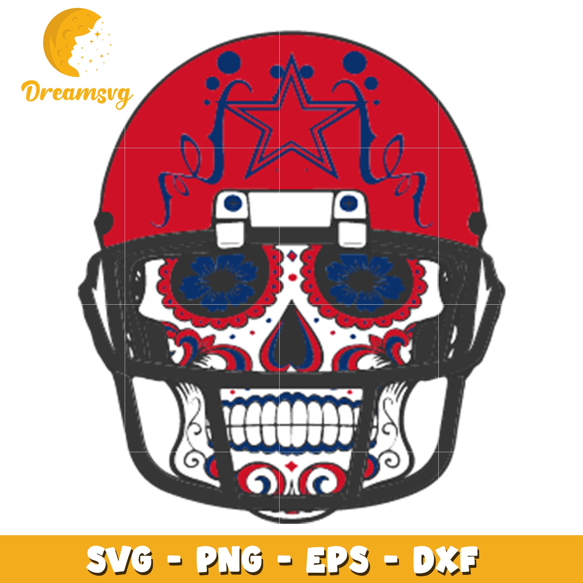 Colorful Sugar Skull Football Helmet SVG for Creative Crafts