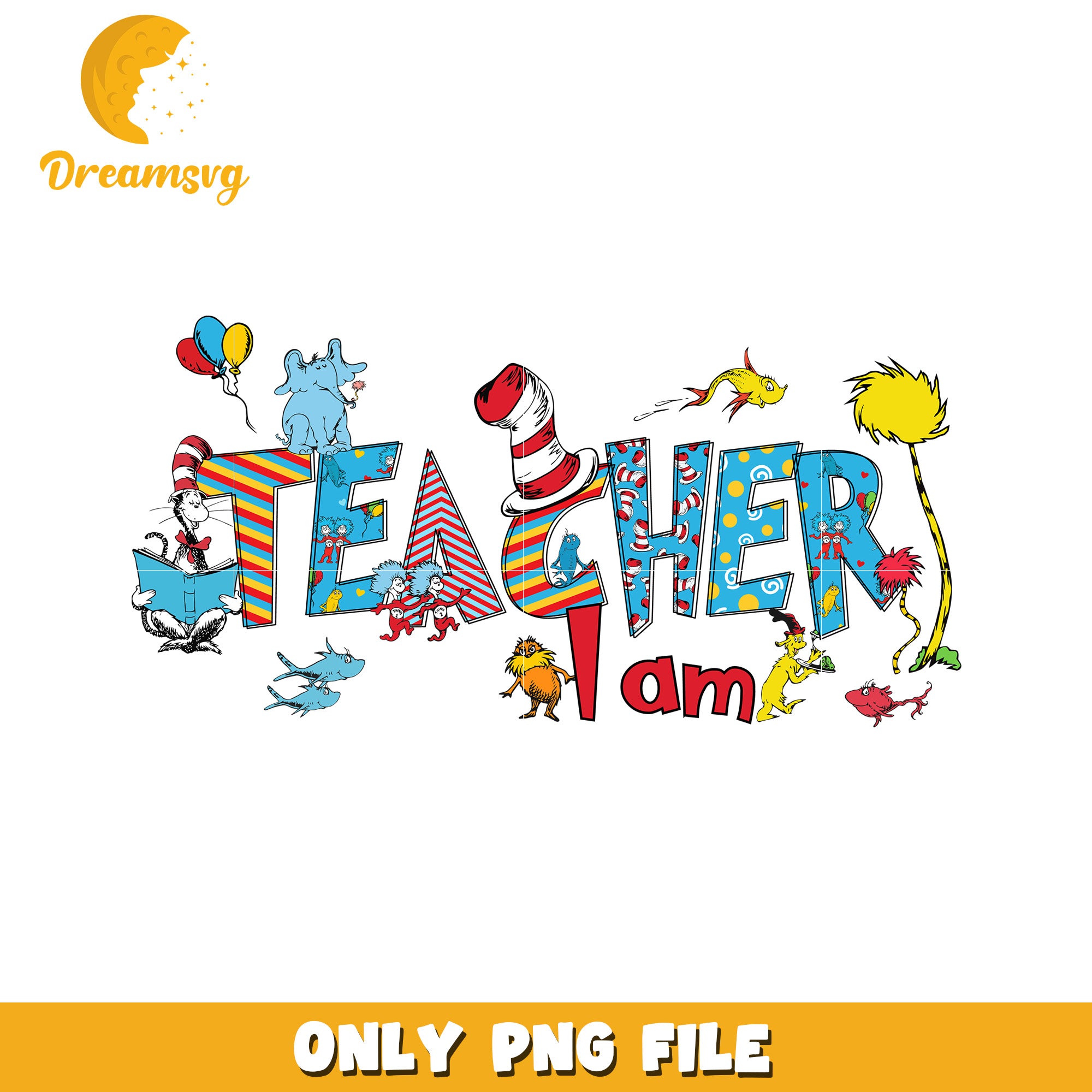 Colorful Teacher I Am PNG Design for Educators and Gifts