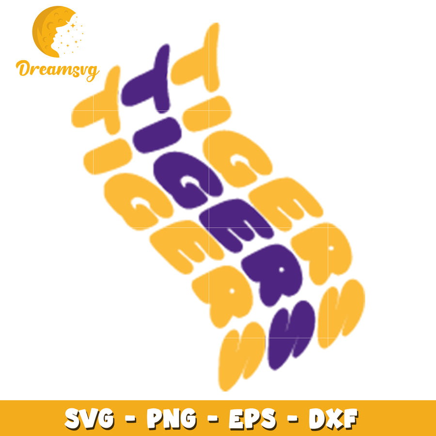 Colorful Tiger Text Design SVG for Creative Projects and Crafts