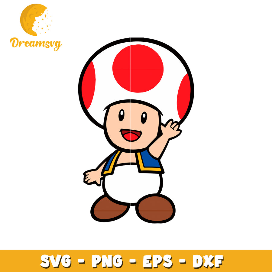 Colorful Toad Character SVG Digital Download for Crafts