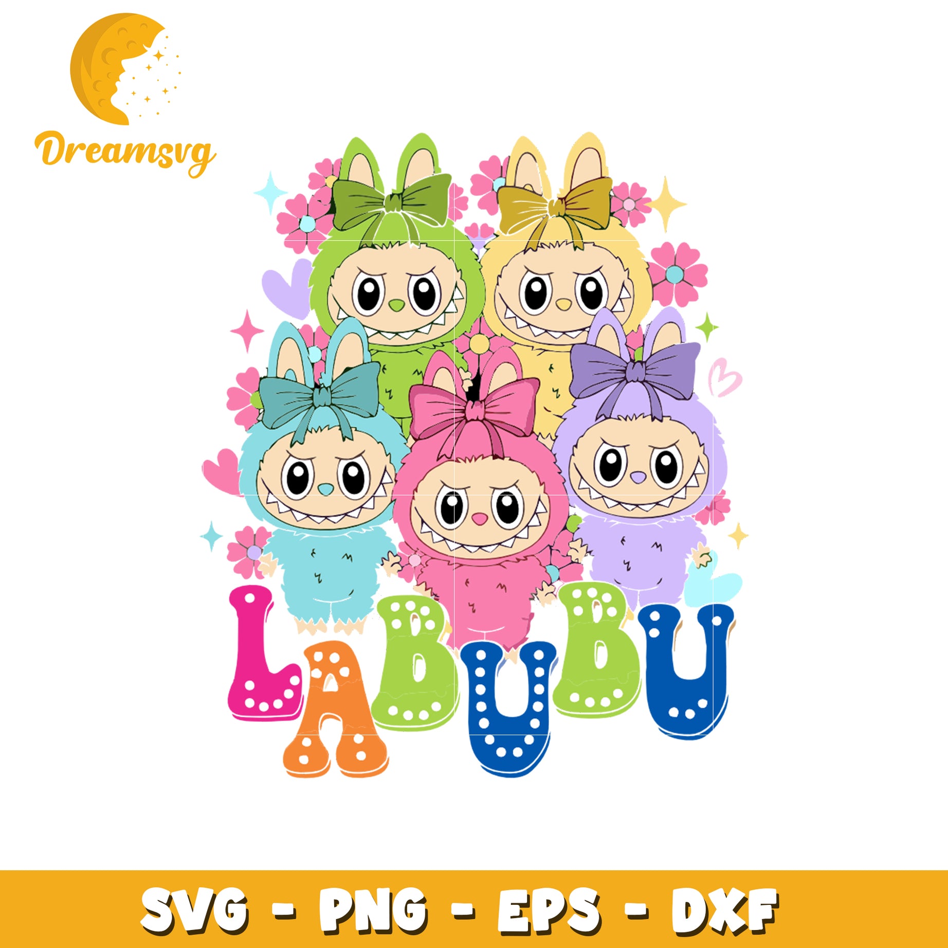 Colorful labubu characters labubu svg, secret labubu svg, labubu amazon svg