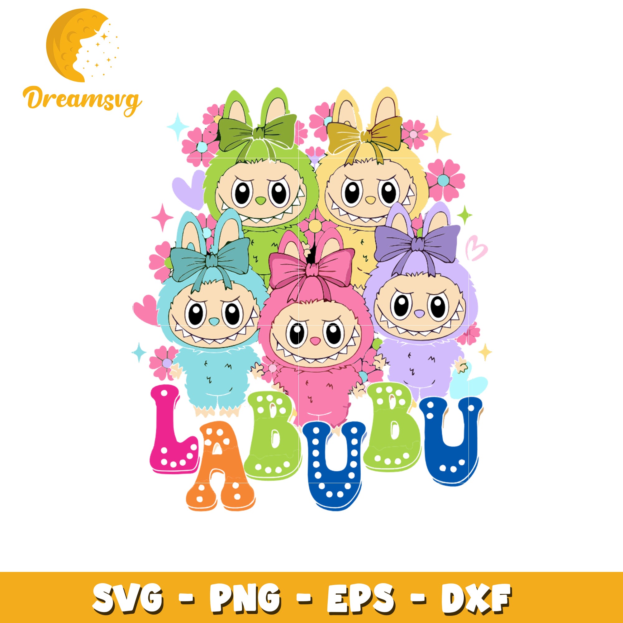 Colorful labubu characters labubu svg, secret labubu svg, labubu amazon svg