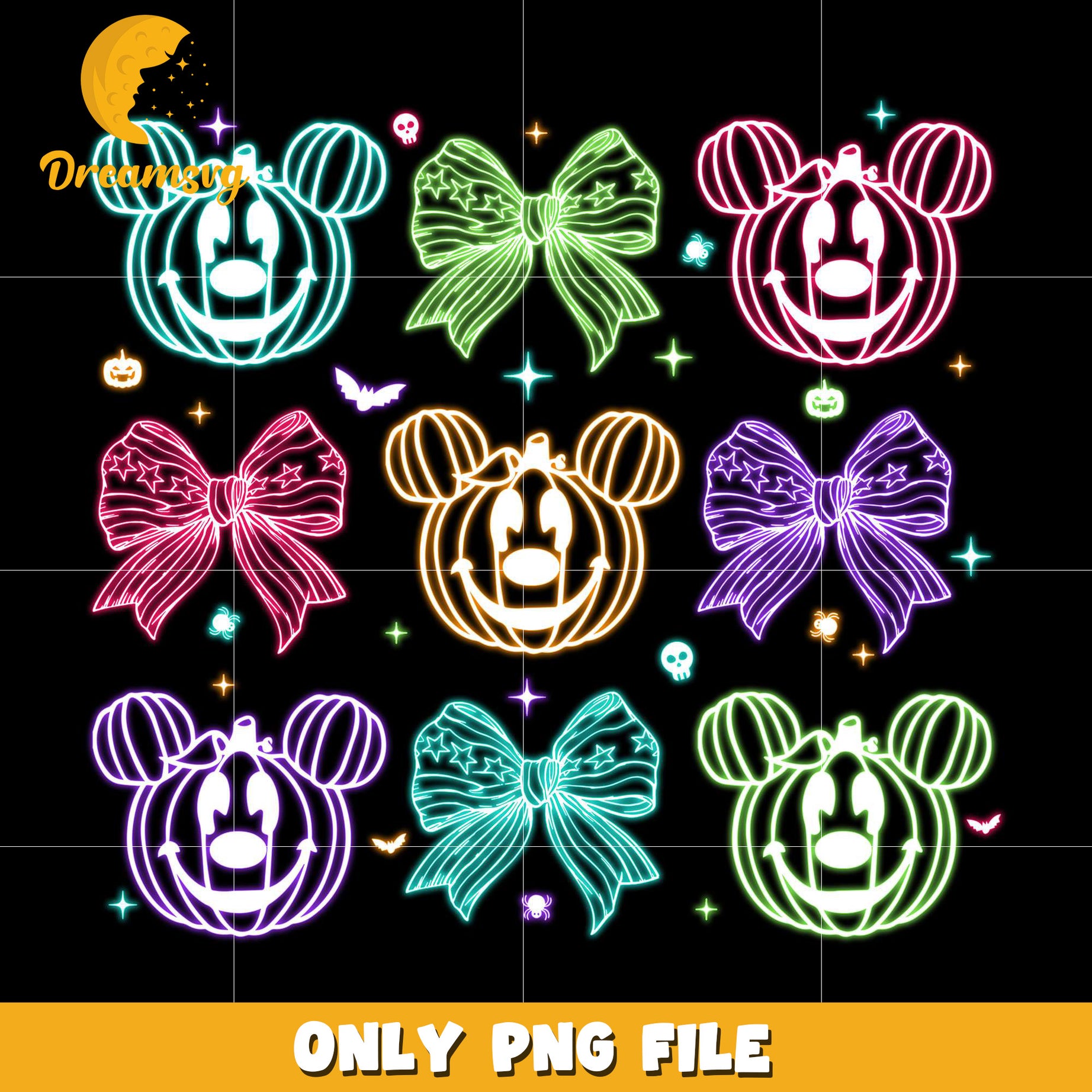 Colorful mickey pumpkin png, halloween wallpaper​​ png, halloween decorations​ png