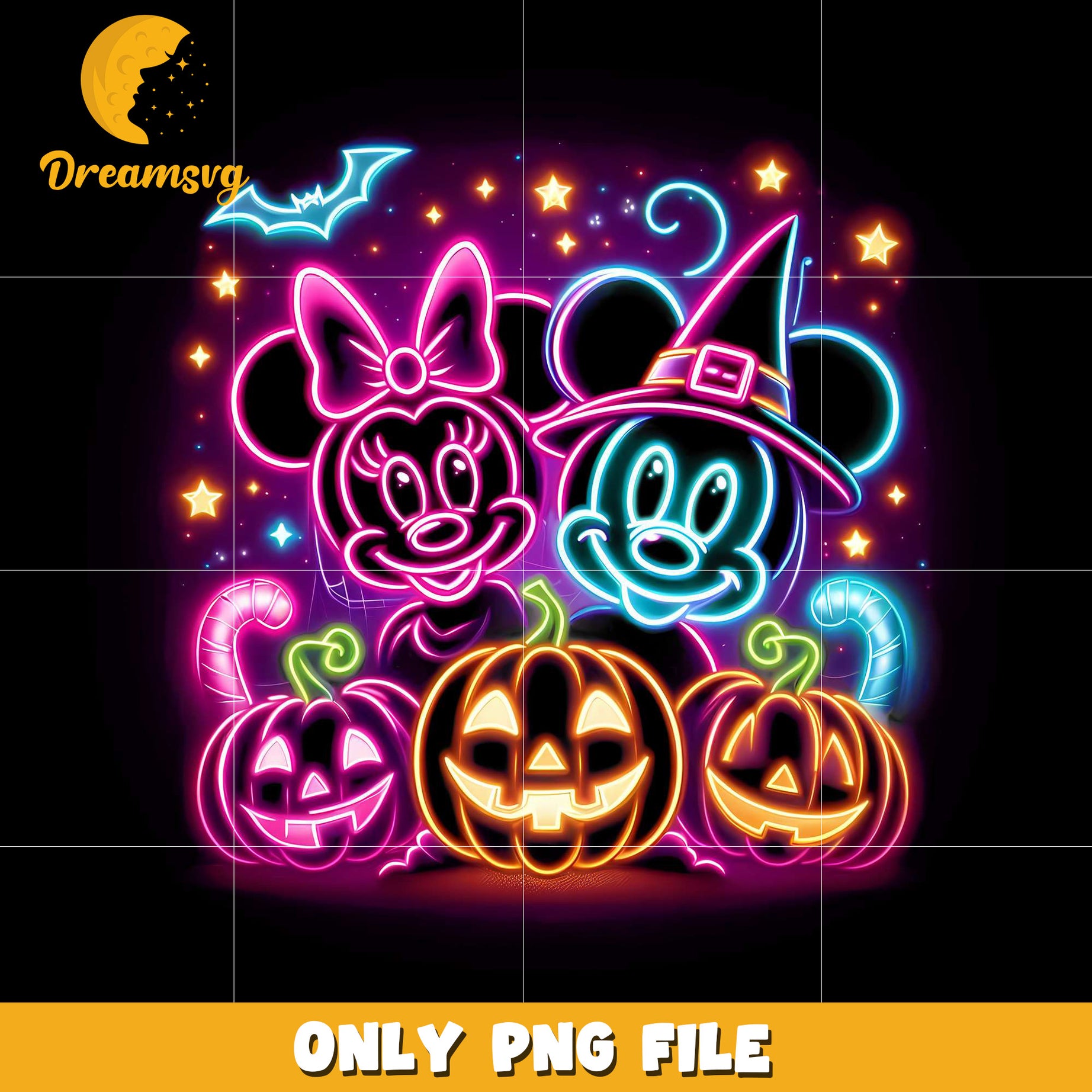 Colorful minnie and mickey pumpkin png, halloween wallpaper​​ png, halloween decorations​ png