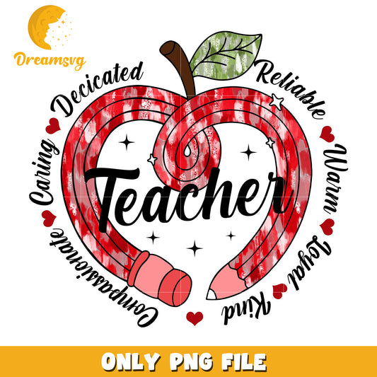 Colorful pencil teacher valentine png, valentine design png