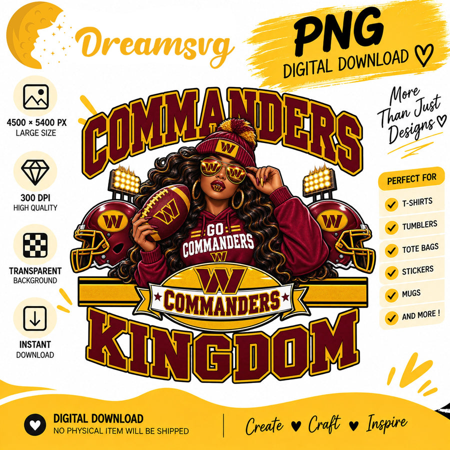 Commanders Kingdom PNG, Washington Football Fan Sublimation