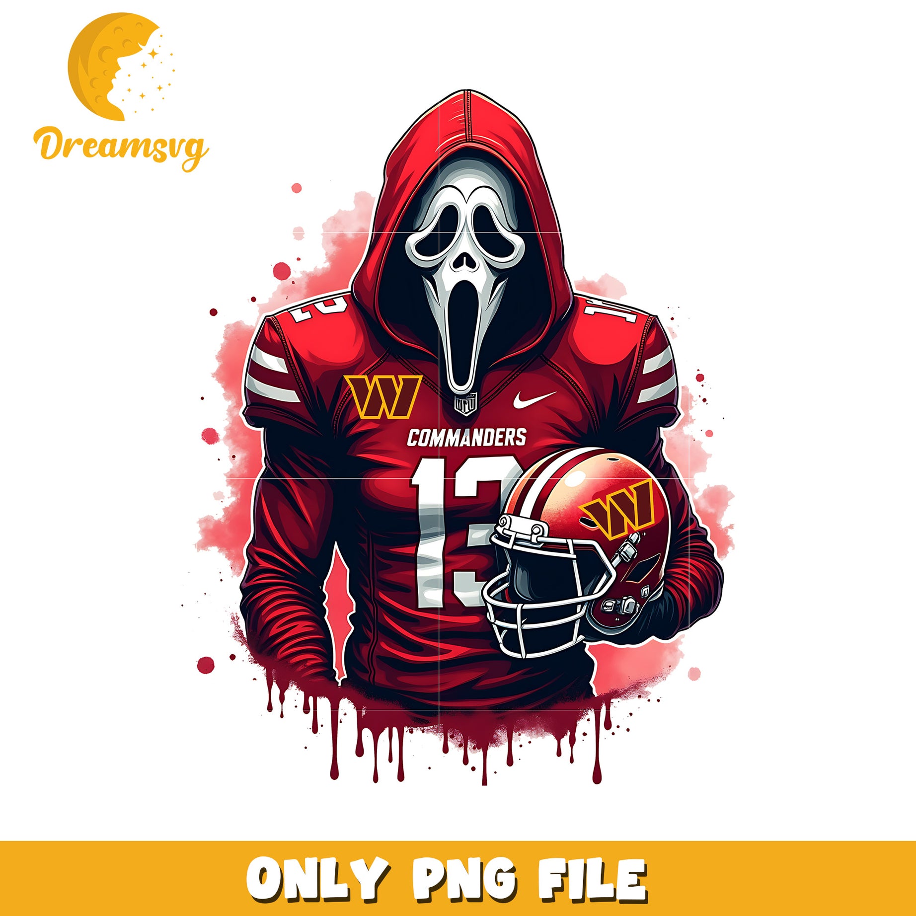 Commanders ghost face png, nfl png, national football league png