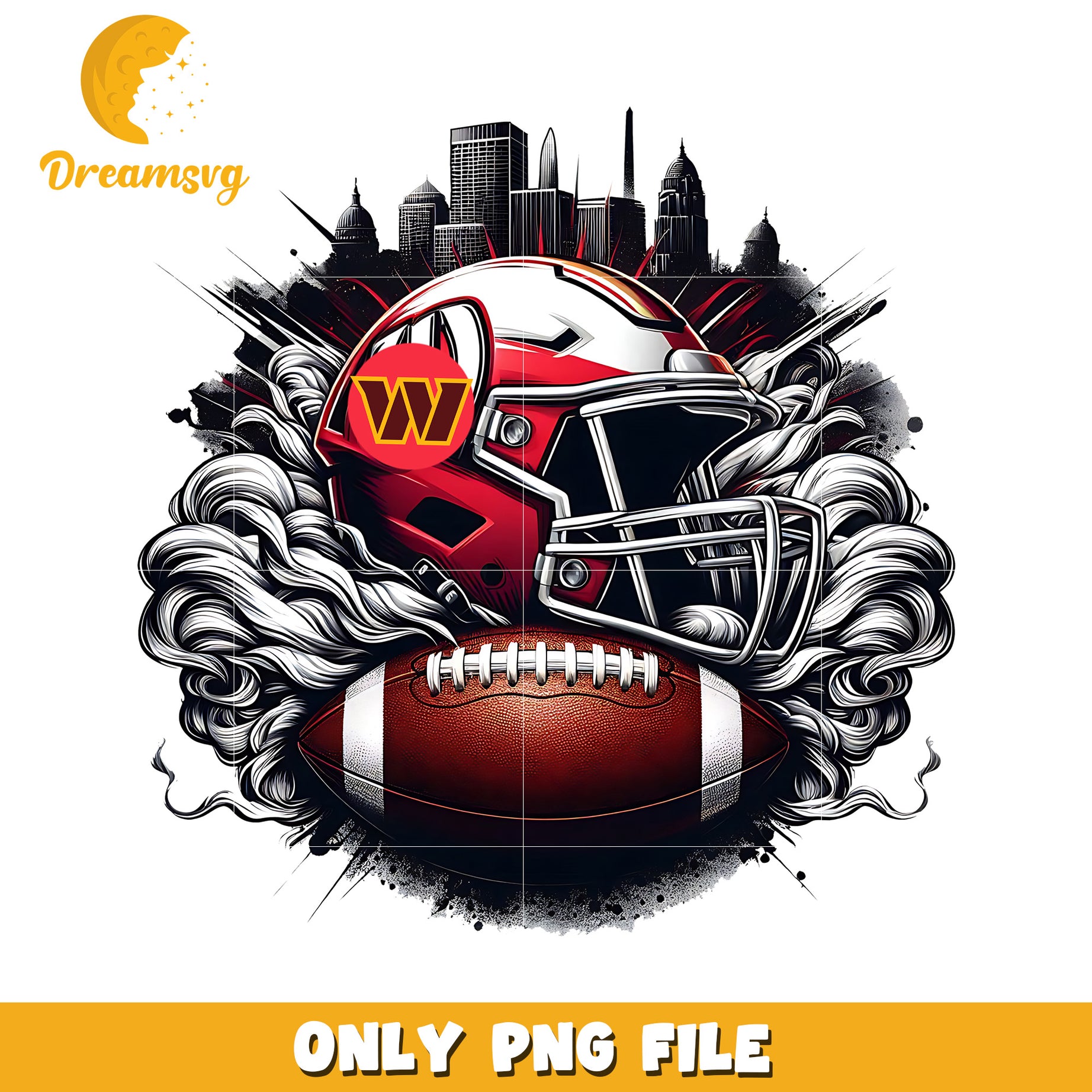 Commanders helmet and ball png, nfl mvp png, nfl helmet png