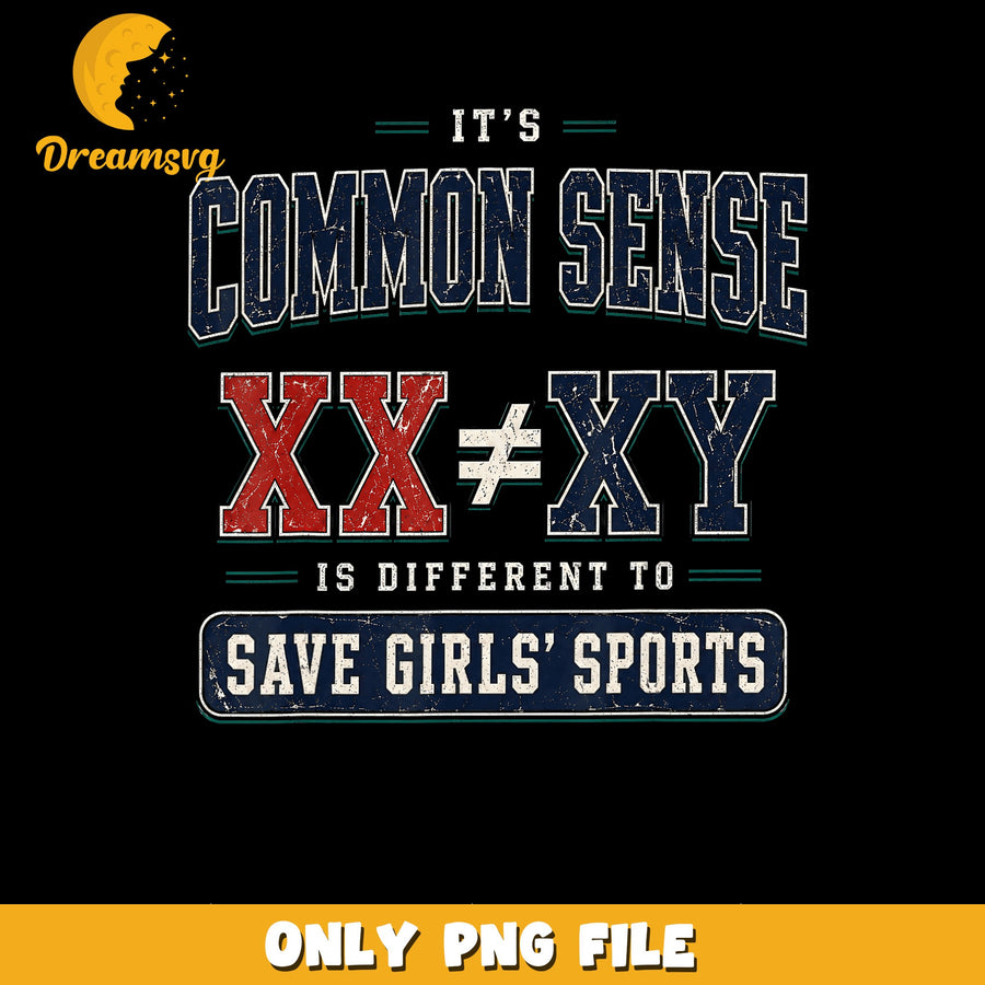 Common Sense Design PNG, Save Girls' Sports Theme PNG