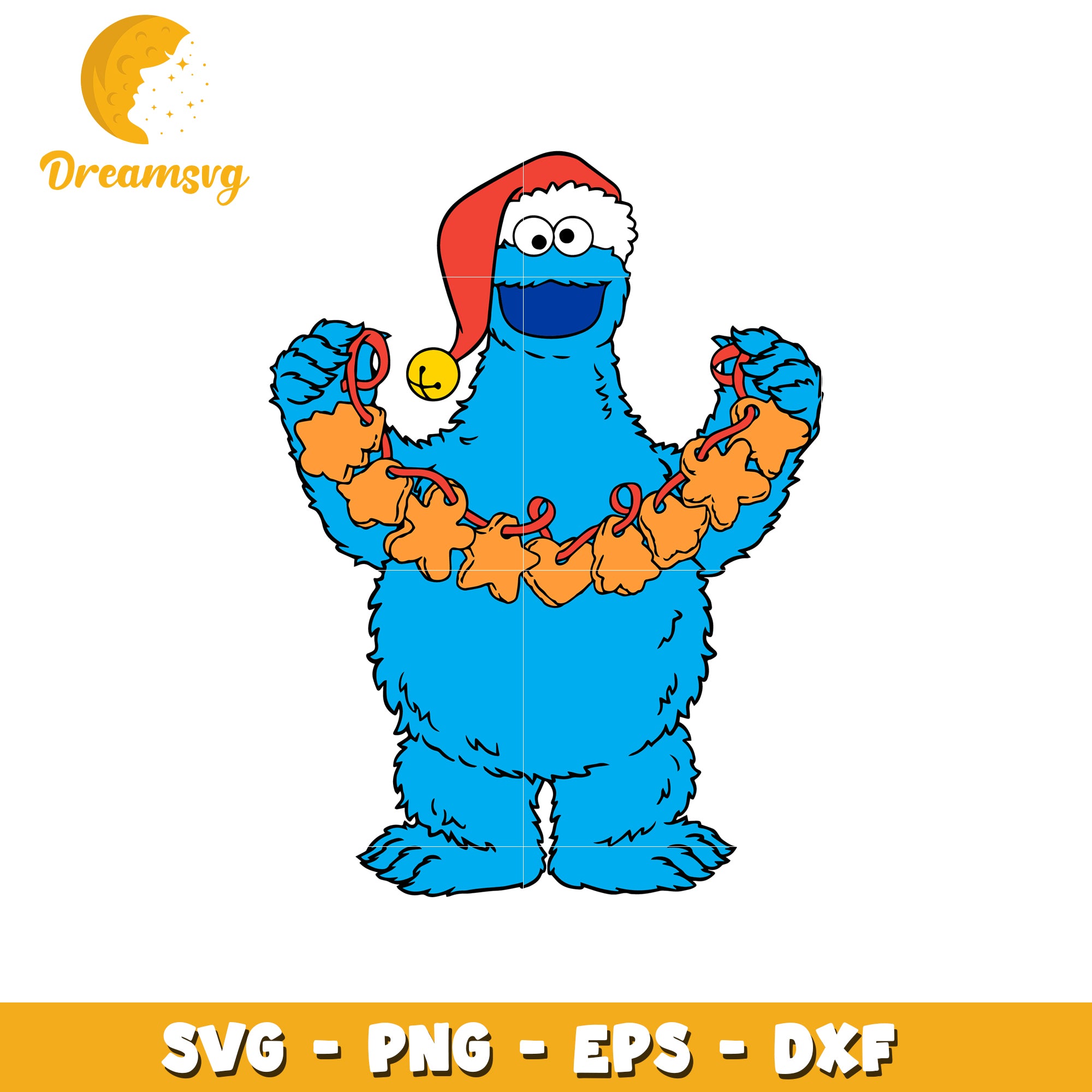 Cookie Monster Christmas SVG Clipart for Fun Holiday Crafts