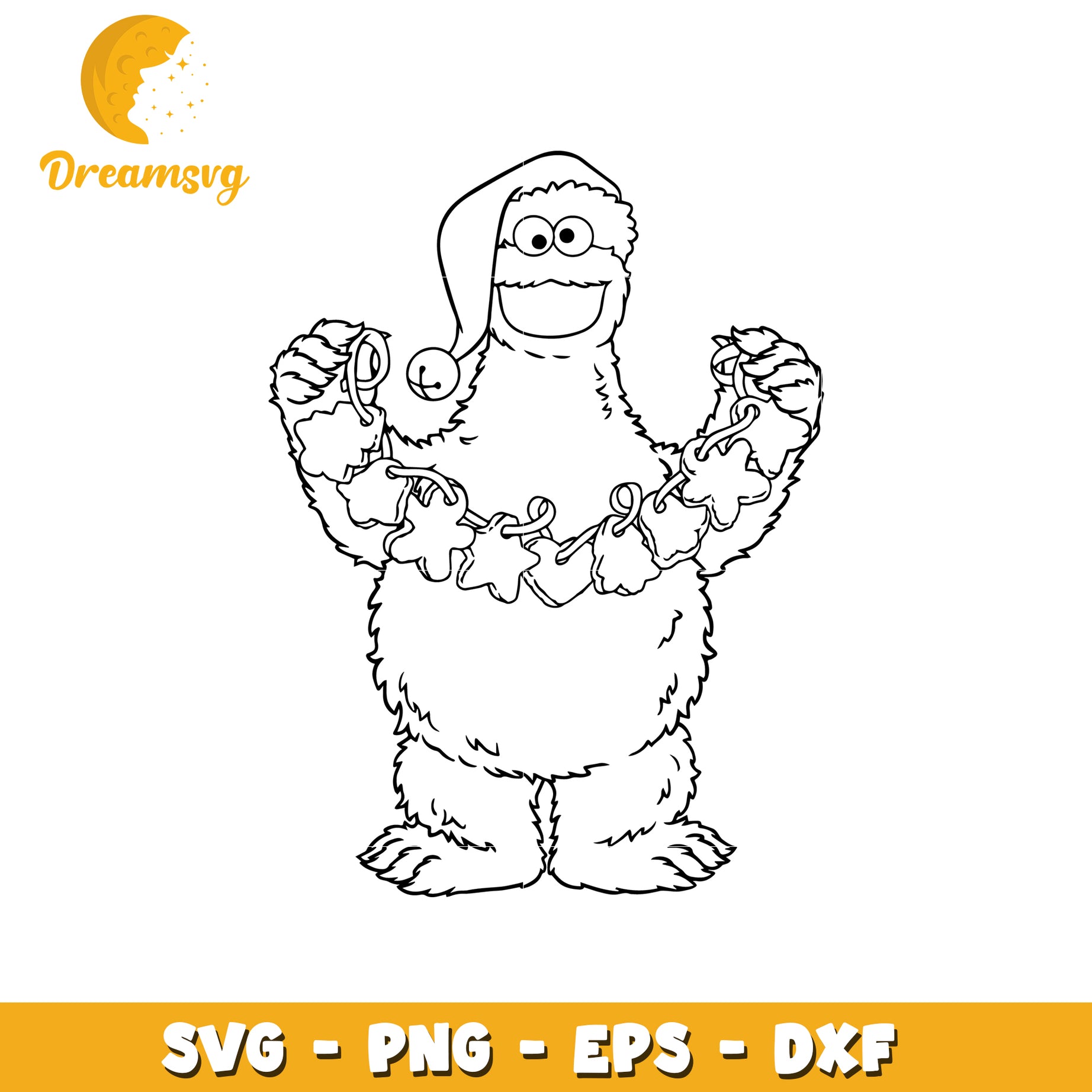 Cookie Monster Christmas SVG Cut File
