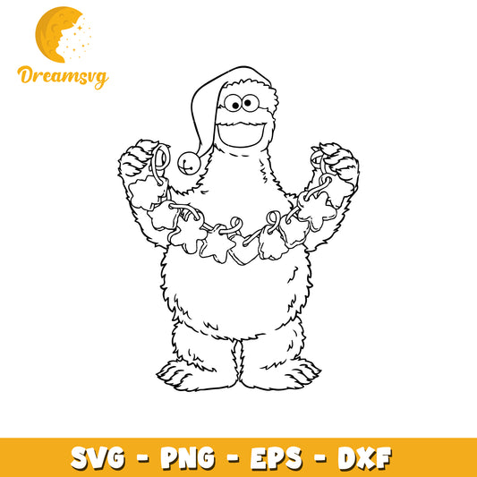 Cookie Monster Christmas SVG Cut File