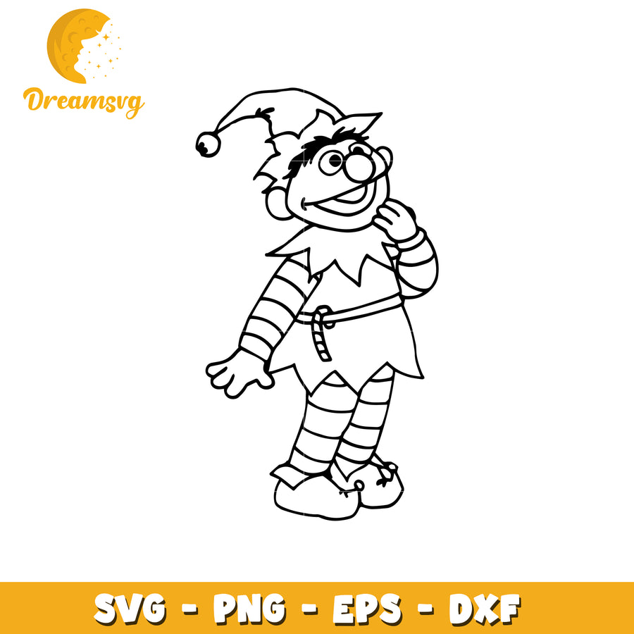 Cookie Monster Elf SVG Cut File