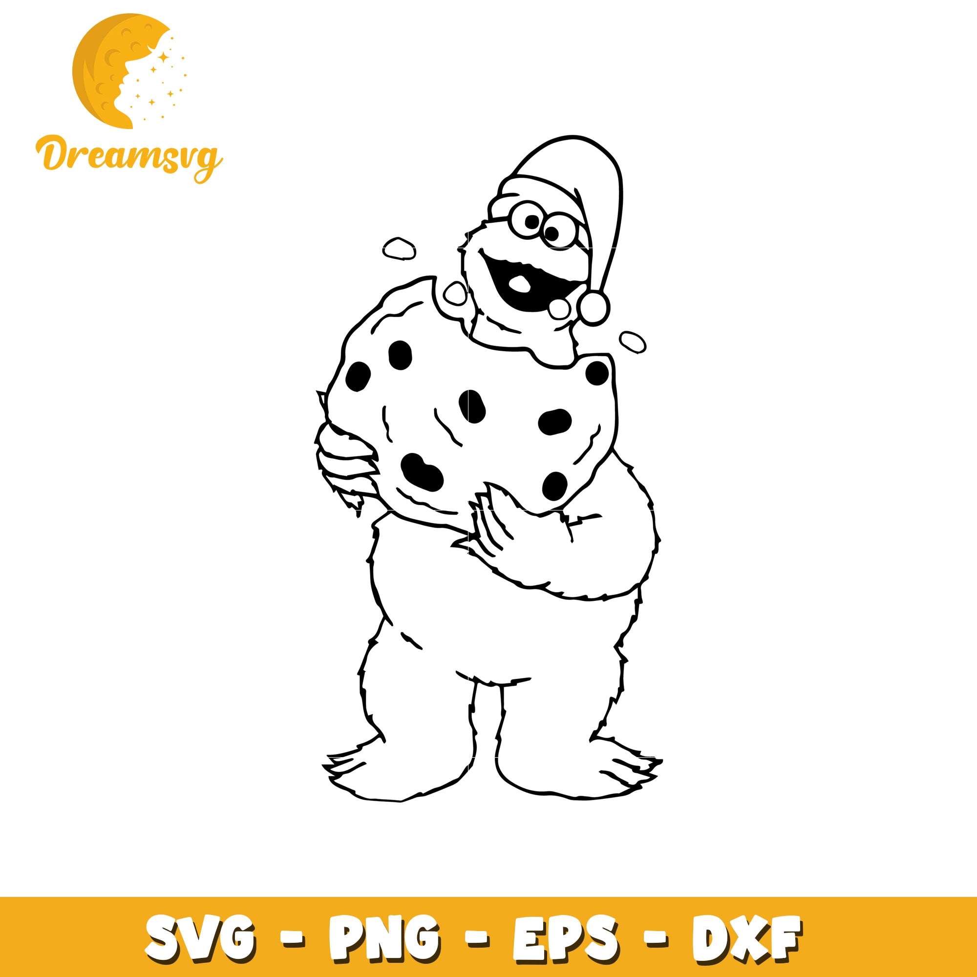 Cookie Monster SVG Christmas Cut File