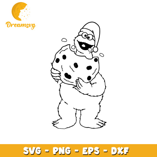 Cookie Monster SVG Christmas Cut File
