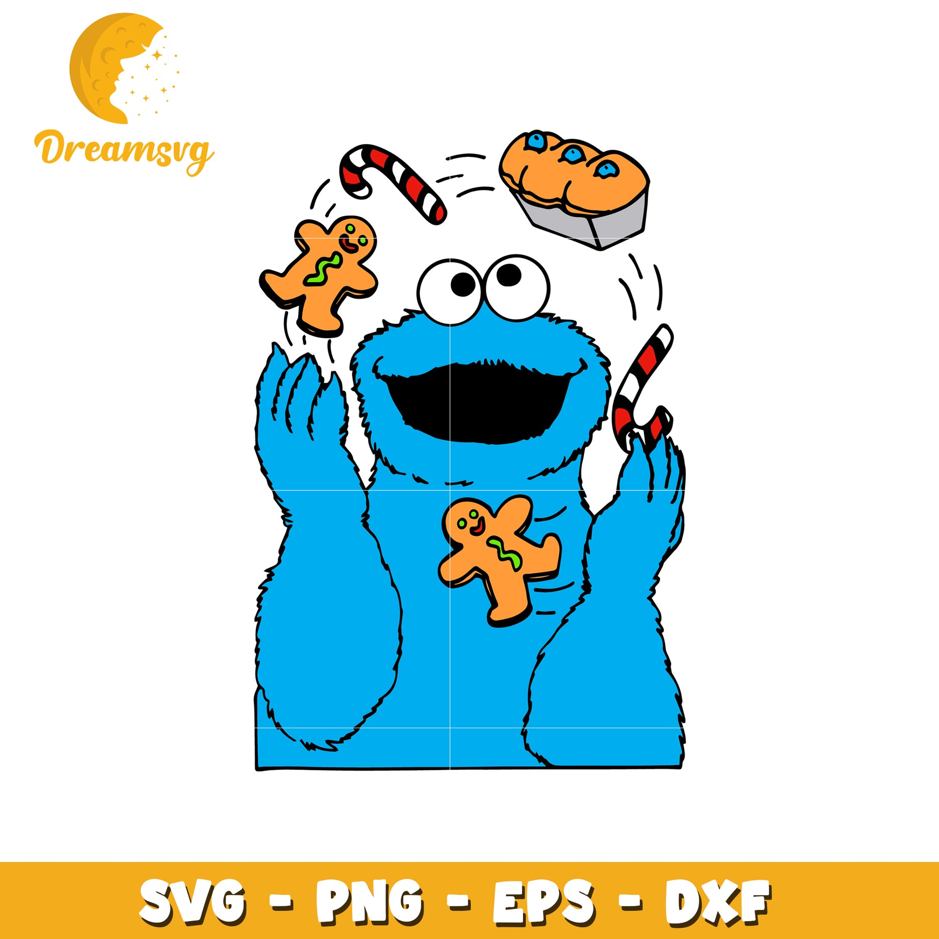 Cookie Monster SVG Christmas PNG EPS DXF