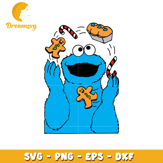 Cookie Monster SVG Christmas PNG EPS DXF