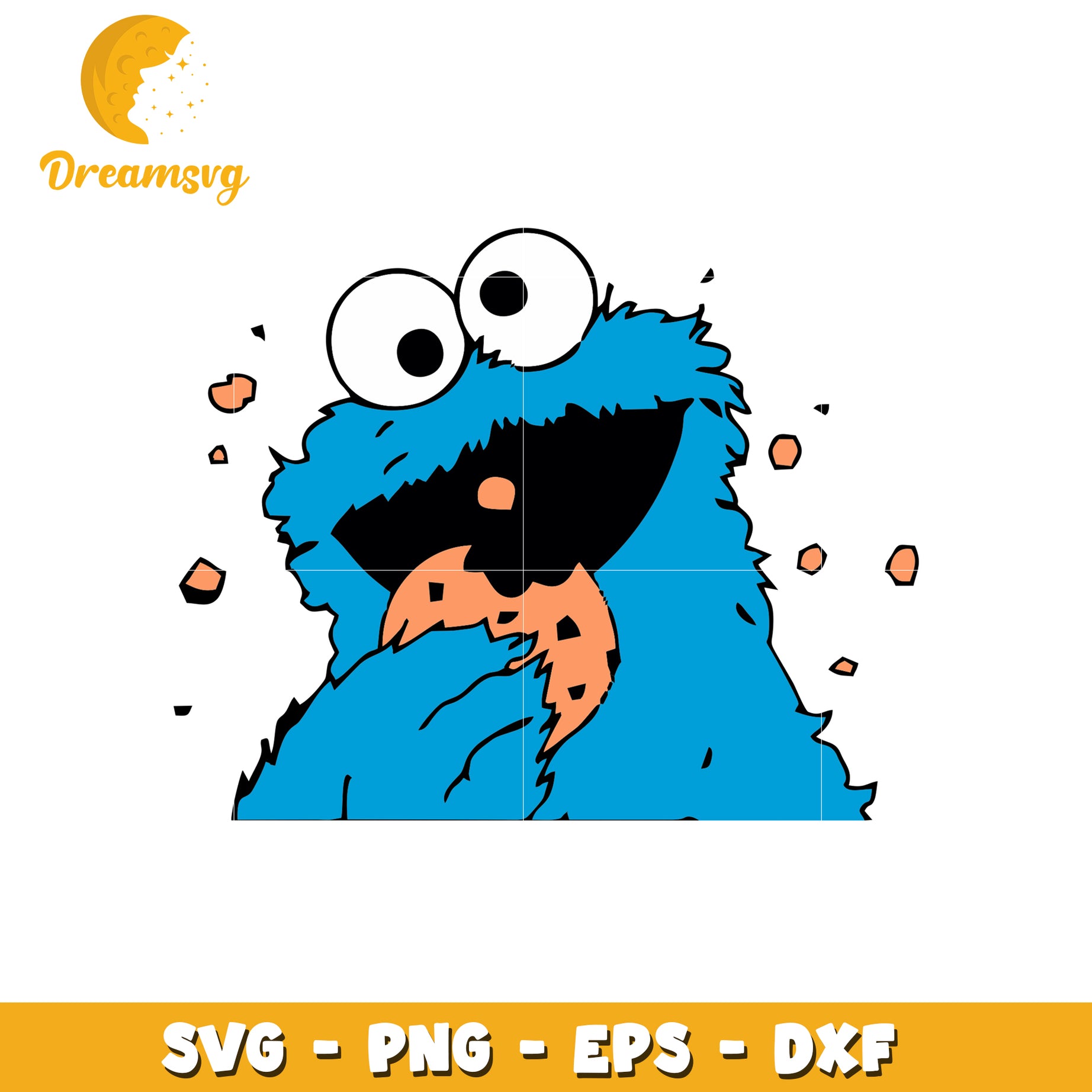 Cookie Monster SVG Clipart Design for Crafts and Projects