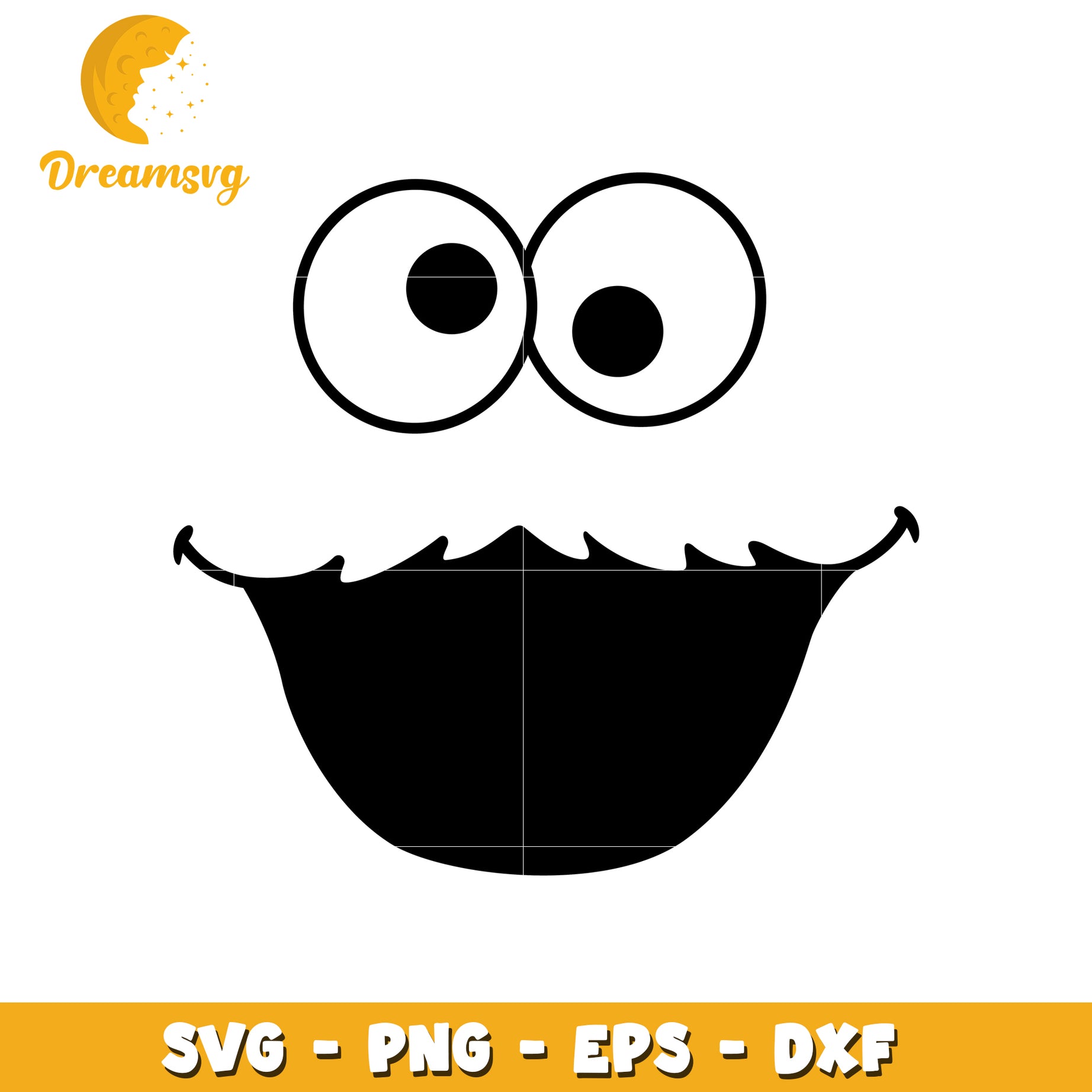 Cookie Monster SVG Cut File PNG EPS DXF
