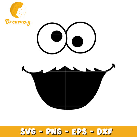 Cookie Monster SVG Cut File PNG EPS DXF