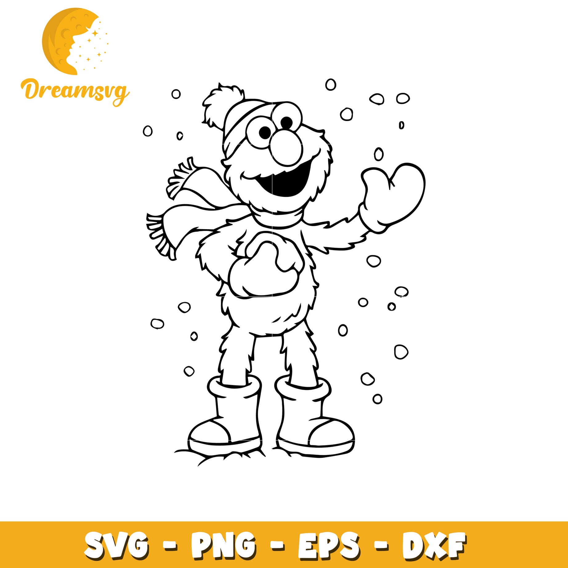 Cookie Monster Winter SVG PNG EPS DXF