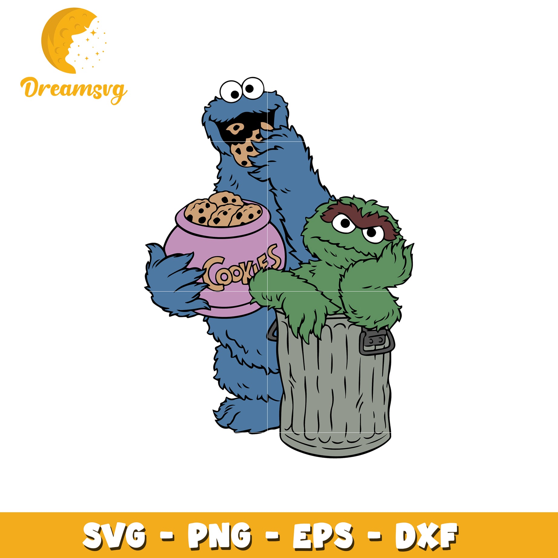 Cookie Monster & Oscar SVG PNG EPS DXF