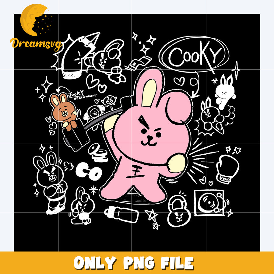 Cooky funny design png, bt21 characters​ png, bt21 plushies​ png