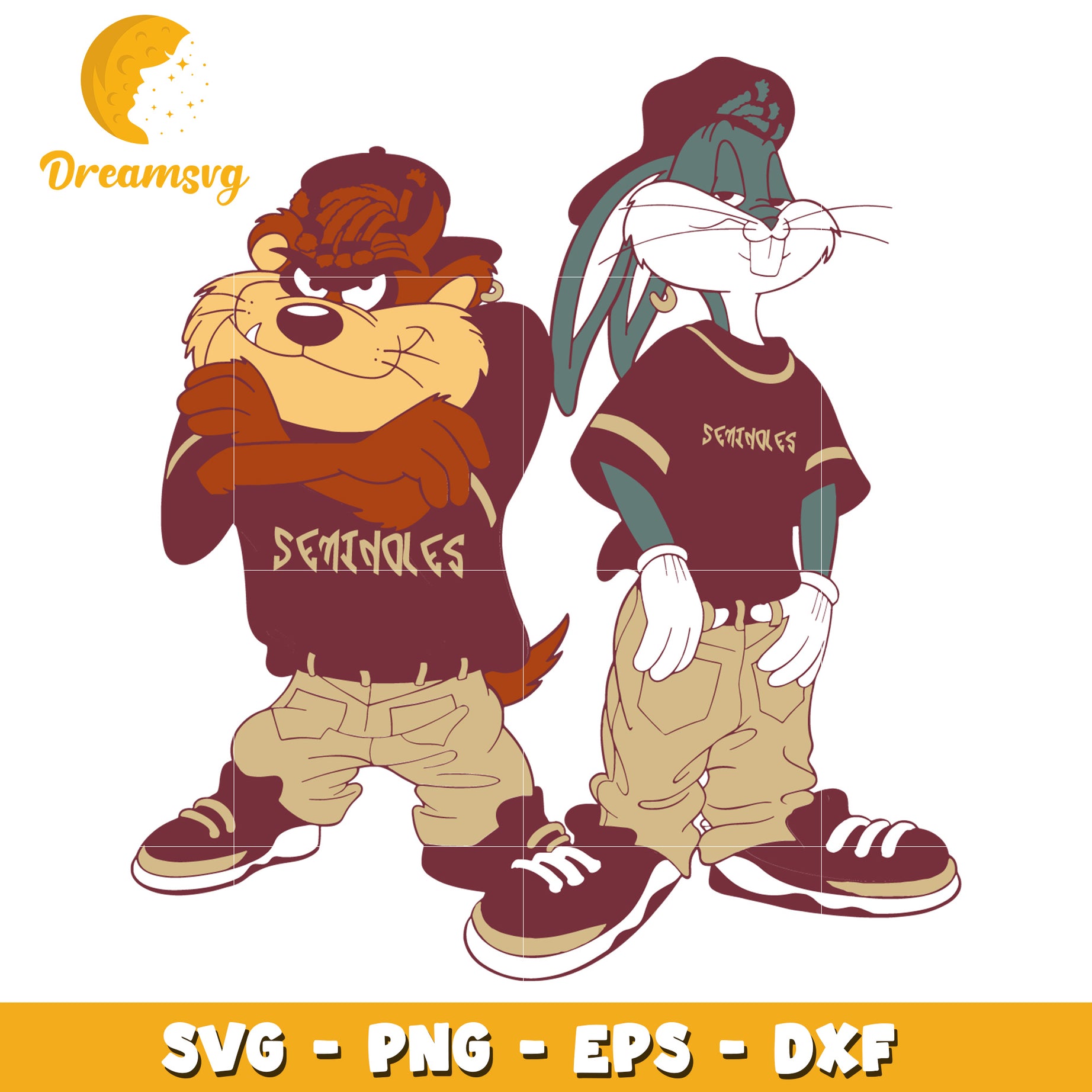 Cool Bugs Bunny and Tasmanian Devil SVG Design for Fans